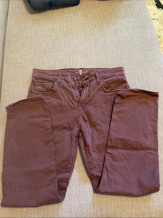 7 For All Mankind Other - 7 For All Mankind Adrien Pants in Deep Maroon